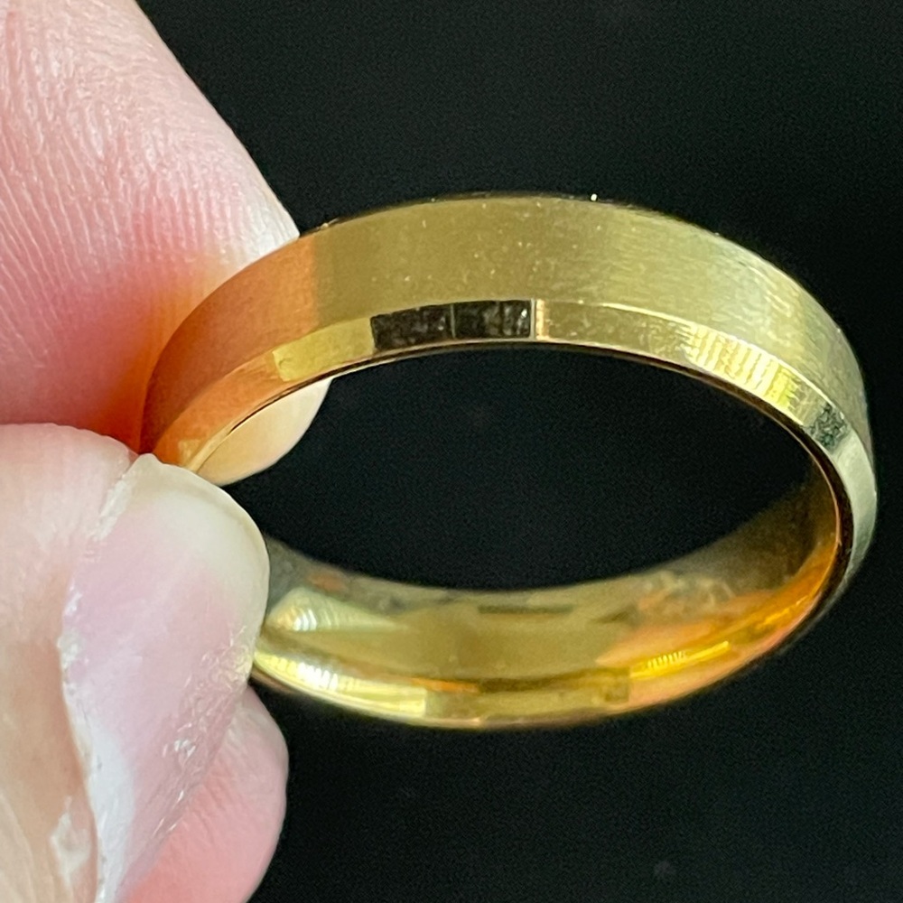 6mm gold stainless steel ring